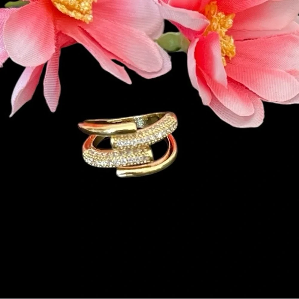 Gold plated paved Ring